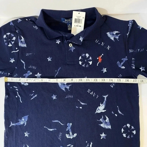 Ralph Lauren Polo Cruise Navy polo shirt Boys Large 14-16 - Picture 5 of 7